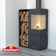 wood heating stove / 5 kW...10 kW / free-standing / corner