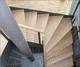 half-turn staircase / wooden step / metal frame / contemporary