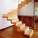half-turn staircase / wooden step / wooden frame / contemporary