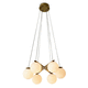 contemporary chandelier / brass / alabaster / 6 light