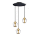 pendant lamp / anodized aluminum / blown glass / crystal