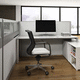 floor-mounted office divider / in acoustic fabric / glass / aluminum