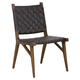 contemporary chair / indoor / leather / wooden base