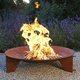 wood-burning fire pit / steel / round / rust-look