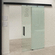 aluminum sliding system / glass door / wall-mounted / home