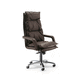 contemporary executive chair / leather / chromed metal / reclining