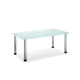 contemporary coffee table / frosted glass / steel / rectangular