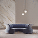 round sofa / contemporary / fabric / leather