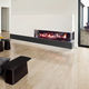 closed gas hearth / corner / metal