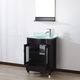 free-standing washbasin cabinet / wooden / glass / traditional