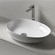 countertop washbasin / ceramic / oval / without hole