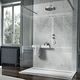 rectangular shower base / above floor / stone / custom