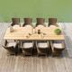 contemporary table / teak / teak base / rectangular