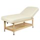 hydraulic massage table / wooden / height-adjustable / with storage compartment