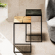 contemporary stool / oak / steel base / sled base