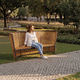 contemporary public bench / galvanised steel / wooden / with backrest