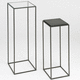 contemporary pedestal / wooden / steel / glass