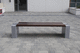 contemporary public bench / stainless steel / granite / iroko