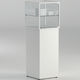 contemporary display case / tempered glass / aluminum / with lock