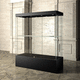 contemporary display case / tempered glass / laminate / illuminated