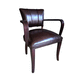 traditional office armchair / leather / beech / handmade