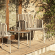 contemporary armchair / acrylic fabric / aluminum / rope