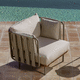 contemporary club chair / in synthetic fabric / aluminum / with removable cushion