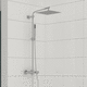 thermostatic shower column / brass / chrome finish / wall-mounted