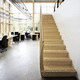 high-end staircase / straight / wooden step / wooden frame