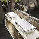 countertop washbasin / ceramic / rectangular / contemporary