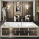 free-standing bathtub / marble / white
