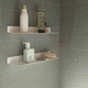 wall-mounted shelf / contemporary / aluminum / bathroom