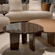 contemporary side table / wooden / wooden base / round