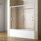sliding bath screen / tempered glass / 3 panels / clear glass