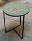 contemporary side table / fiber-reinforced concrete / painted steel base / round