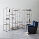 contemporary shelf / walnut / plywood / steel