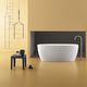 oval bathtub / free-standing / mineral stone / white