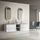 wall-mounted bathroom mirror / contemporary / oval / metal
