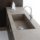 built-in washbasin / ceramic / with mixer tap / rectangular