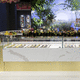 counter refrigerated display case / for pastry shops / for bakeries / yellow