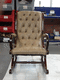 traditional armchair / leather / rocking