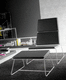 contemporary fireside chair / leather / with footrest / high-back