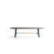 contemporary dining table / wood / marble / wooden base