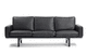 contemporary sofa / leather / black / by Hans J. Wegner