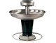 hand basin with post / round / stainless steel / commercial