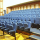 contemporary auditorium seating / fabric / wooden / upholstered
