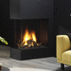 natural gas fireplace / propane / built-in / 3-sided