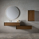 wall-hung washbasin cabinet / wooden / contemporary / 1-door