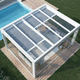 self-supporting pergola / glass / fabric canopy / glass canopy