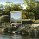 self-supporting pergola / extruded aluminum / glass / with sliding canopy